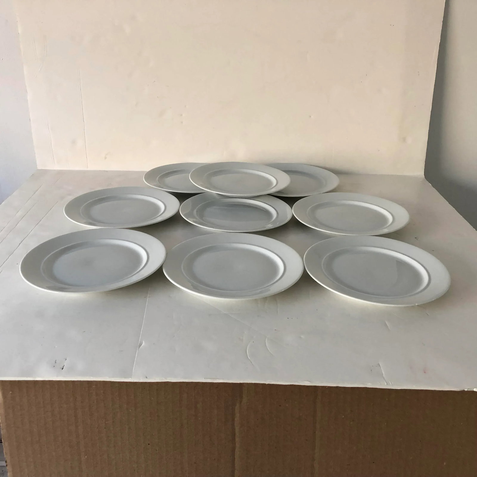Midcentury Style "dansk" Set of 9 White7.75"D Plates - 3
