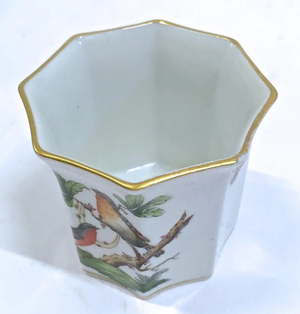 Vintage Herend Octagon Widbird & Butterfly Vase - 2