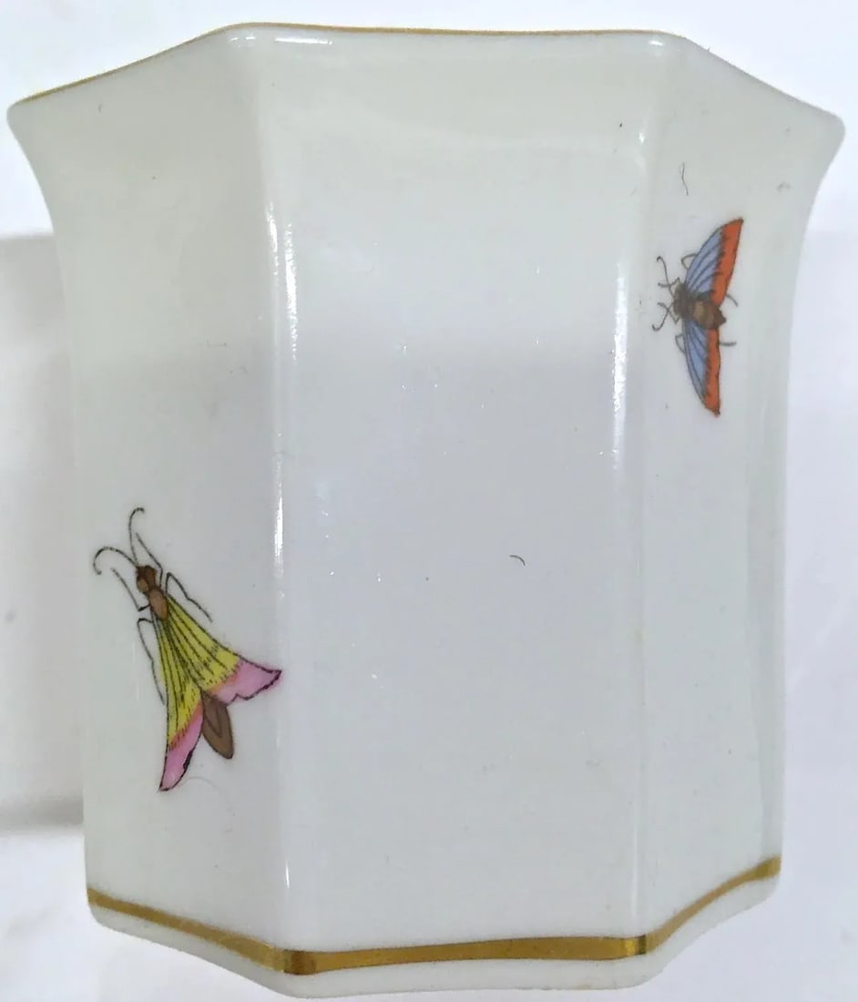 Vintage Herend Octagon Widbird & Butterfly Vase - 5
