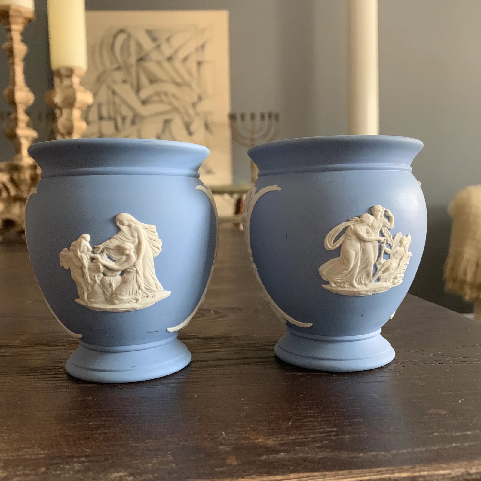 1960's Vintage Wedgwood Posy Pot Vases - a Pair - 4
