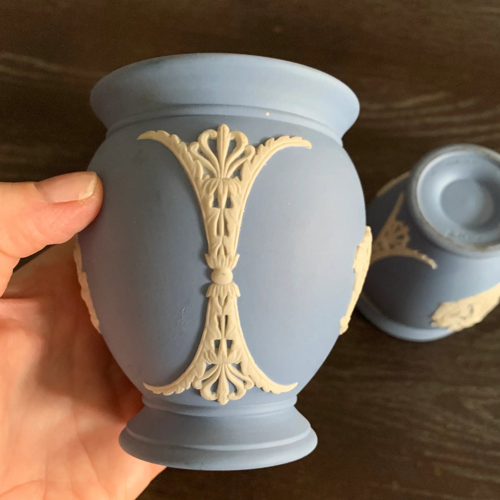 1960's Vintage Wedgwood Posy Pot Vases - a Pair - 7