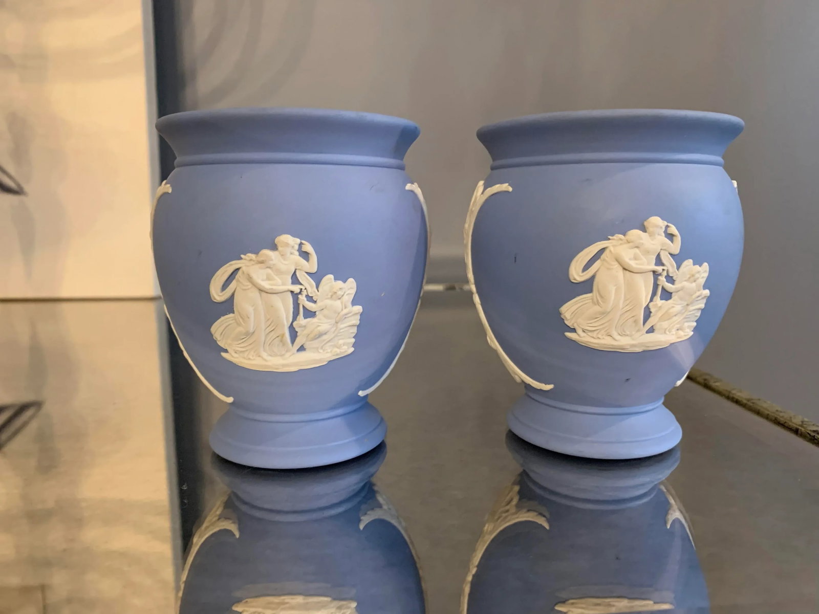1960's Vintage Wedgwood Posy Pot Vases - a Pair - 8