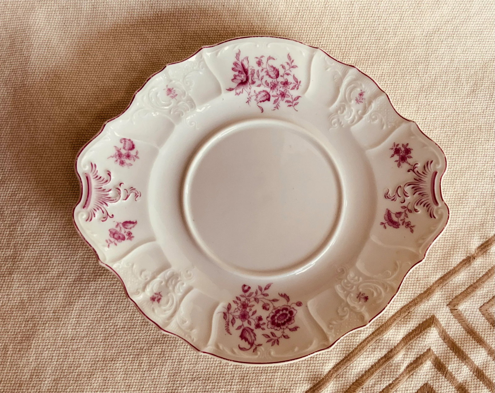 French Porcelain Sauce Tureen Set With Lid & Underplate, Circa 1820 - Rose Floral - 5