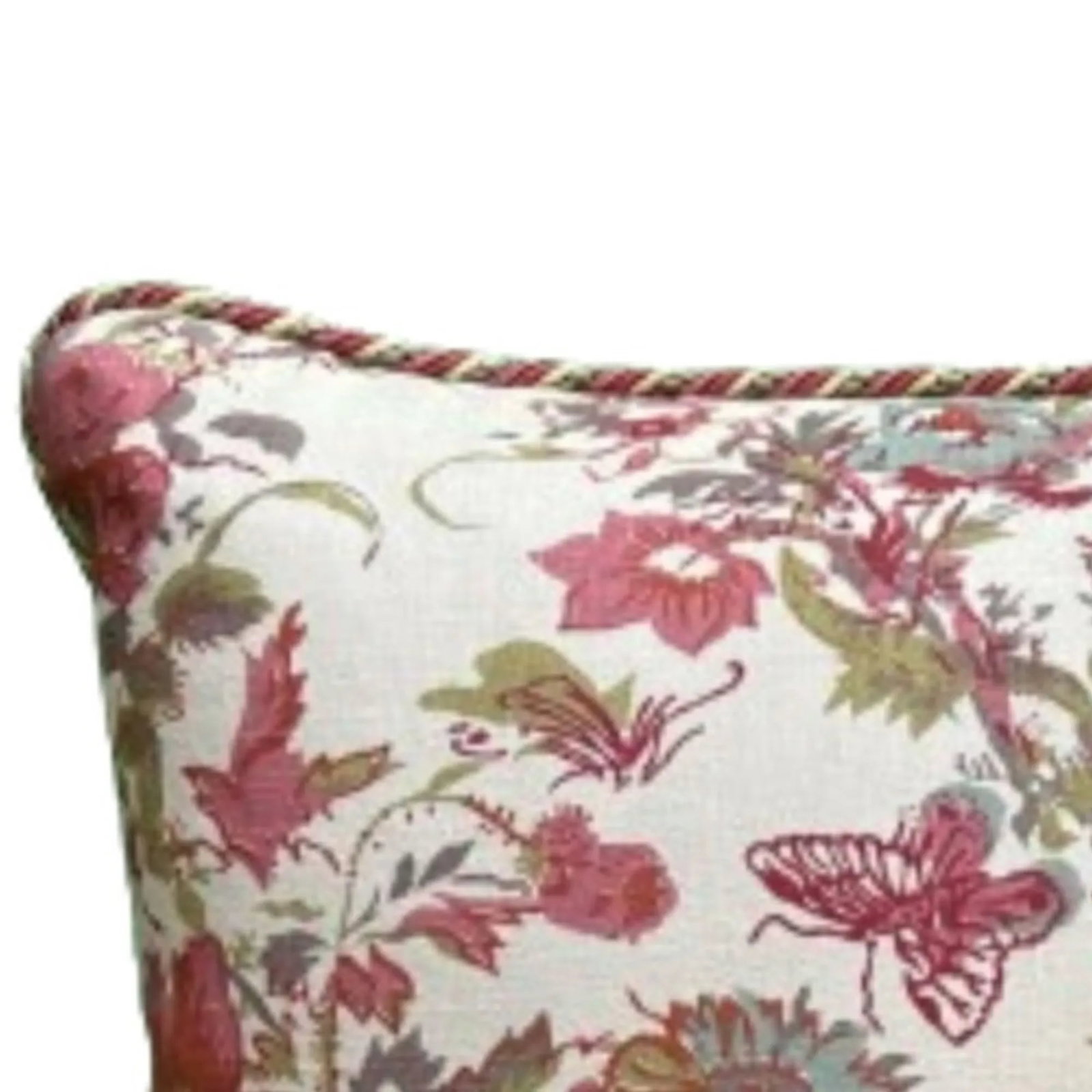 Roses and Mint Linen Designer Pillow - 2
