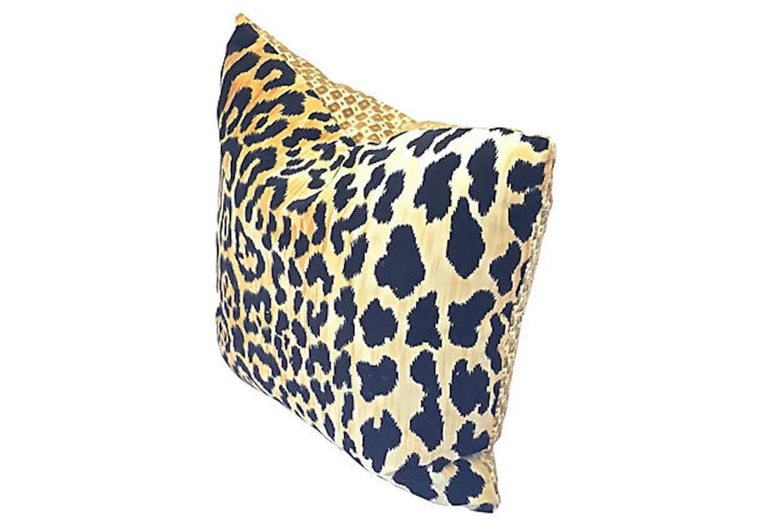 Late 20th Century Velvet Leopard Pillow - 2