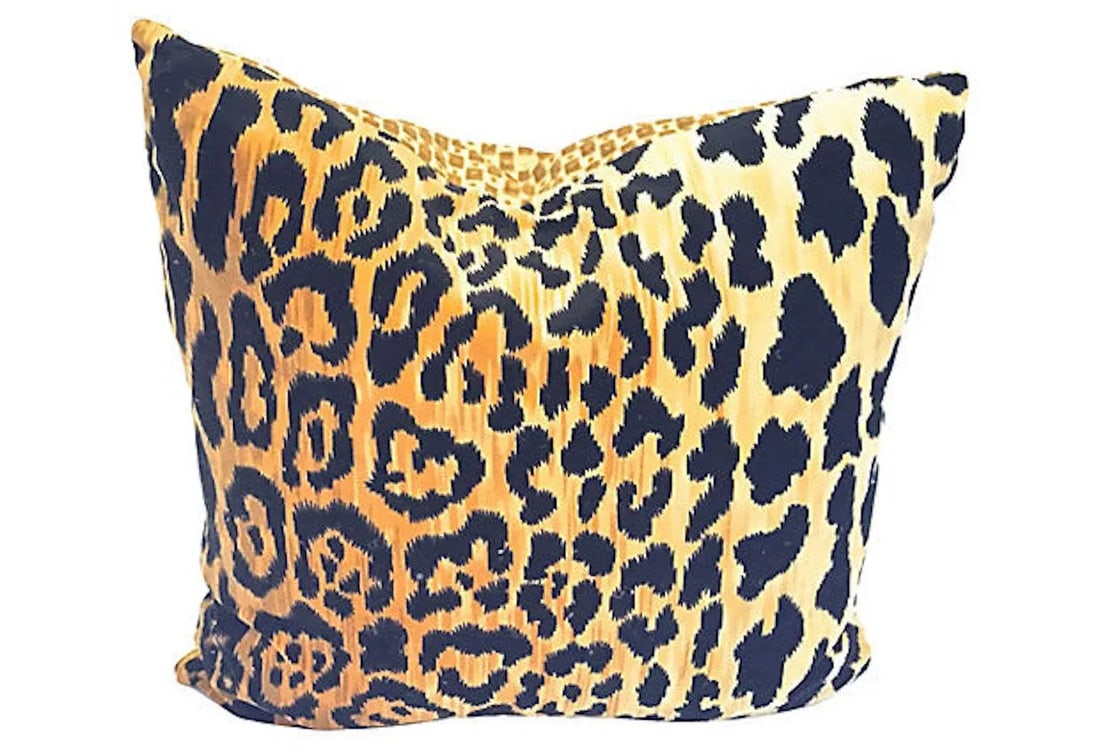 Late 20th Century Velvet Leopard Pillow - 4
