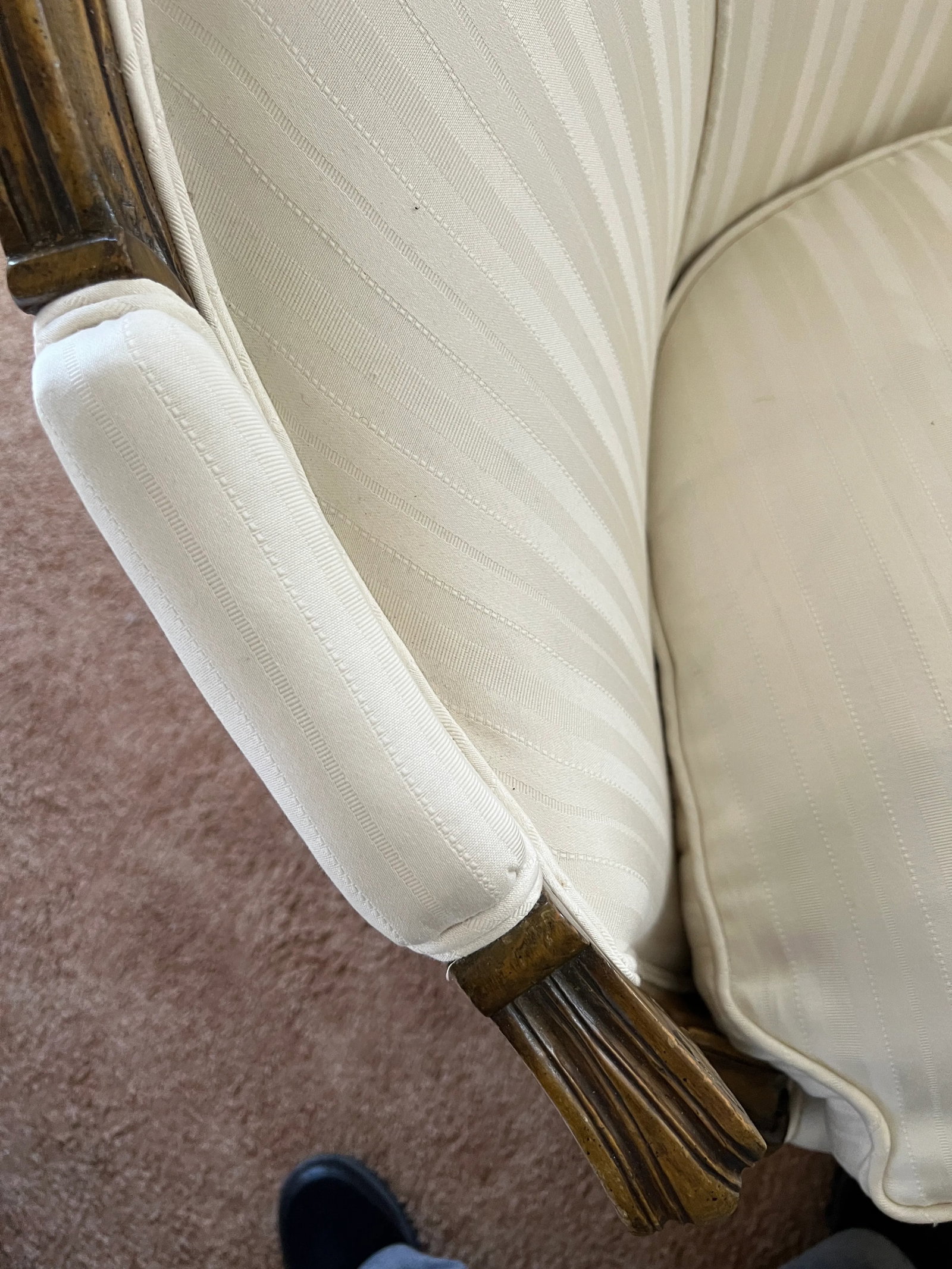 1940s French Style White Settee - 5