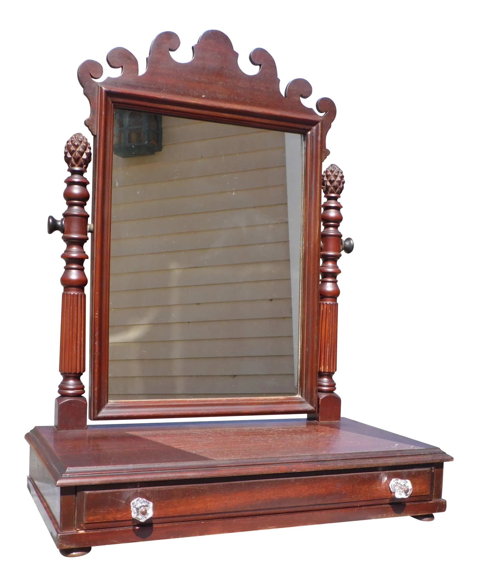 Vintage Chippendale Style Dresser Top Shaving Mirror Stand Vanity Jewelry Box (1 of 13)