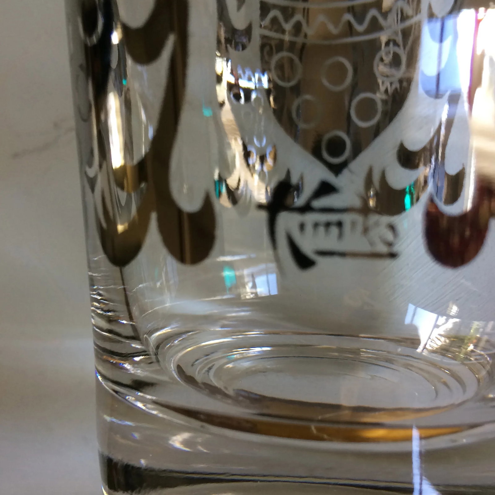 Platinum Banded Kimiko 4 Glass and 4 Coaster Cocktail Set in Caddie - 5