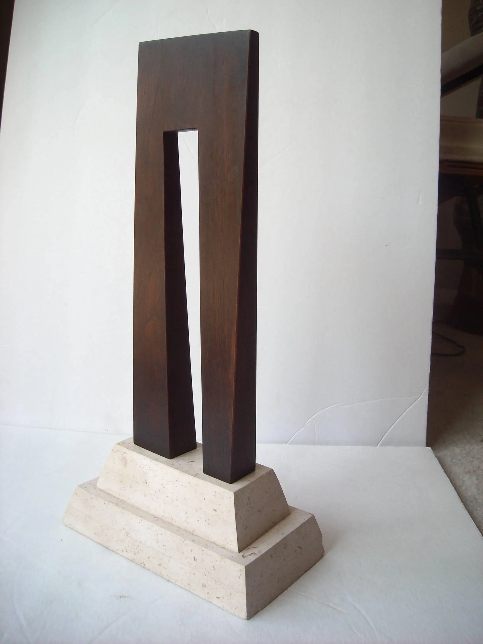 Guy Dill Wood Sculpture With Marble Base Signed and Dated - 2