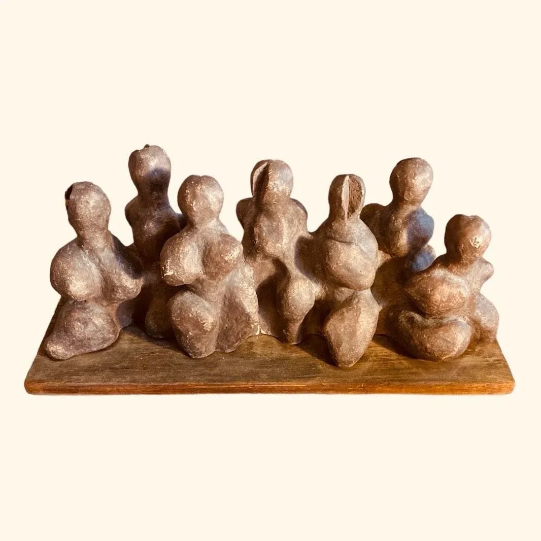 Vintage Cubist Clay Sculpture - 2