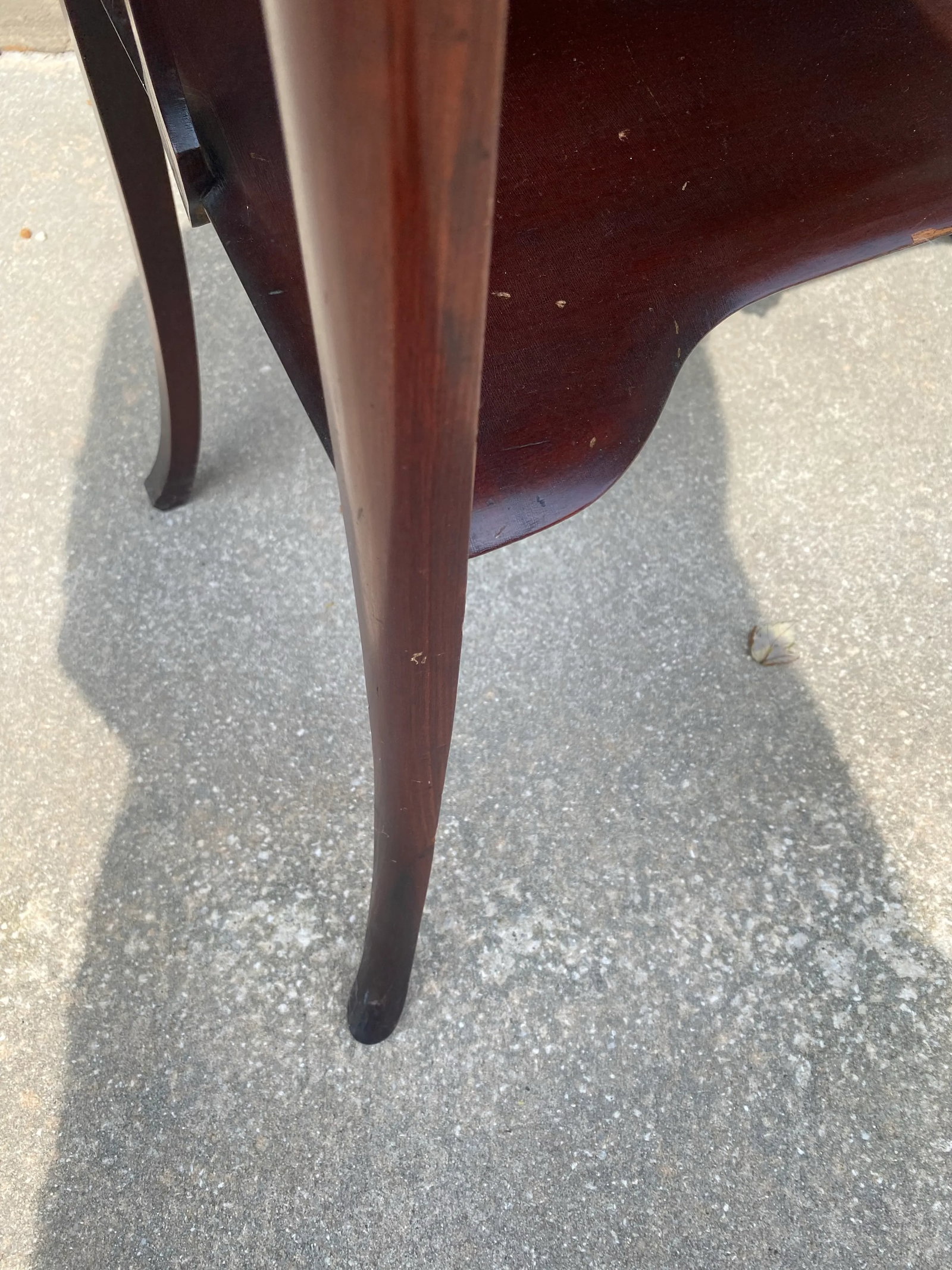 1920s Antique Red Wood Display Cabinet With Mirror - 9