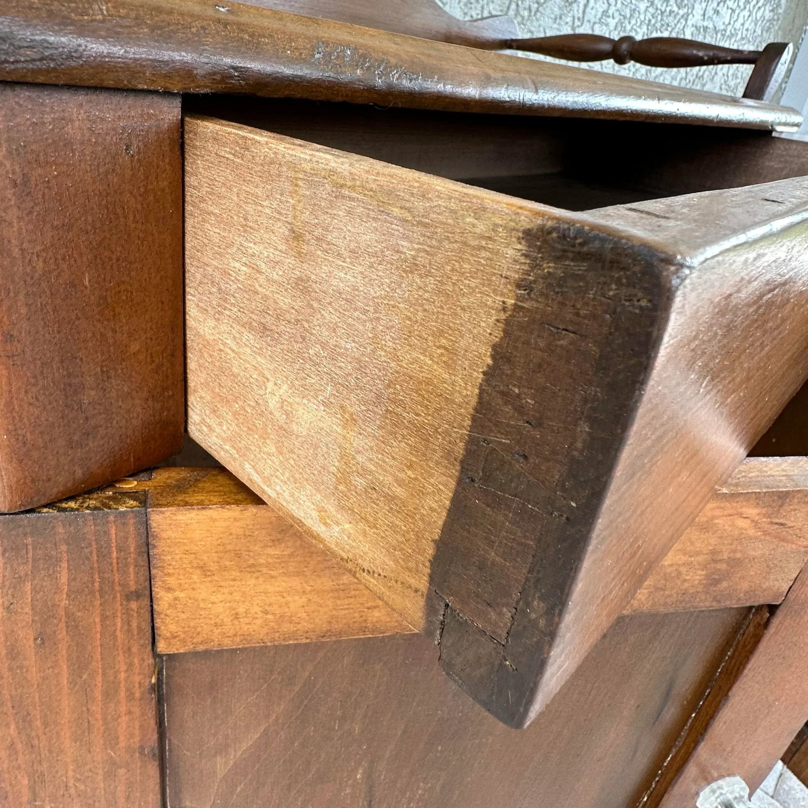 Antique Mid 19th Century Primitive/Rustic Style Handmade Maple Wood Washstand/Coffee Bar/Nightstand/ - 10