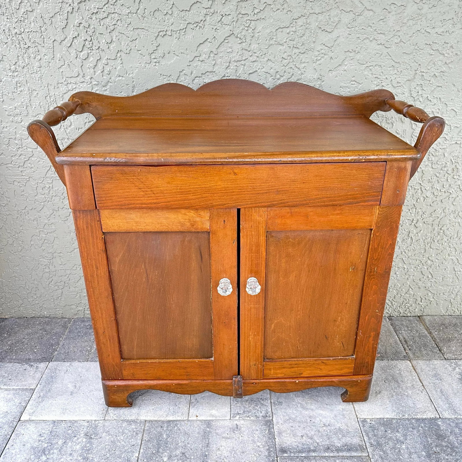 Antique Mid 19th Century Primitive/Rustic Style Handmade Maple Wood Washstand/Coffee Bar/Nightstand/ - 4