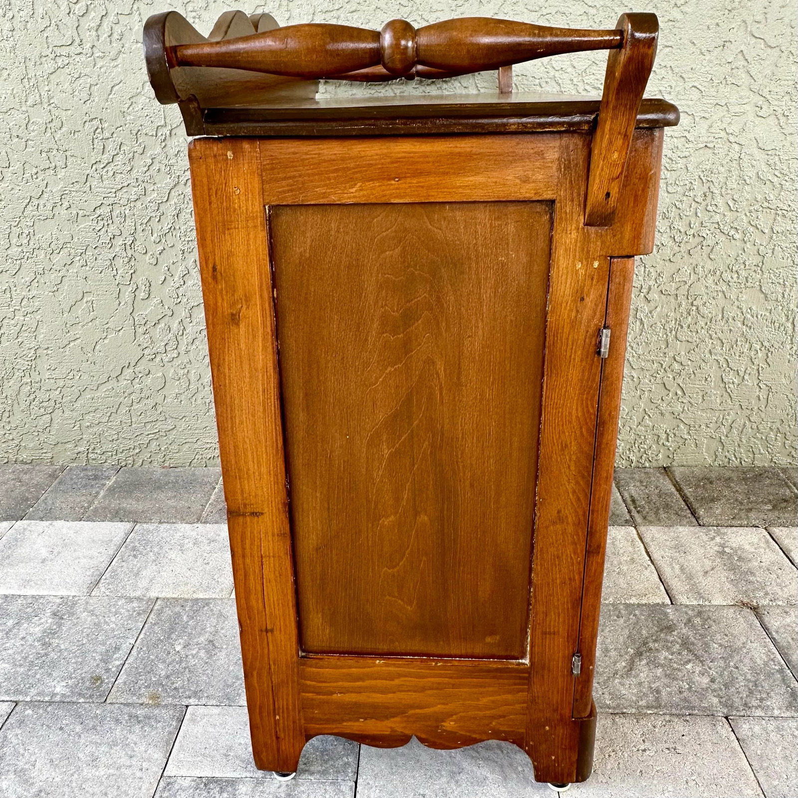 Antique Mid 19th Century Primitive/Rustic Style Handmade Maple Wood Washstand/Coffee Bar/Nightstand/ - 6