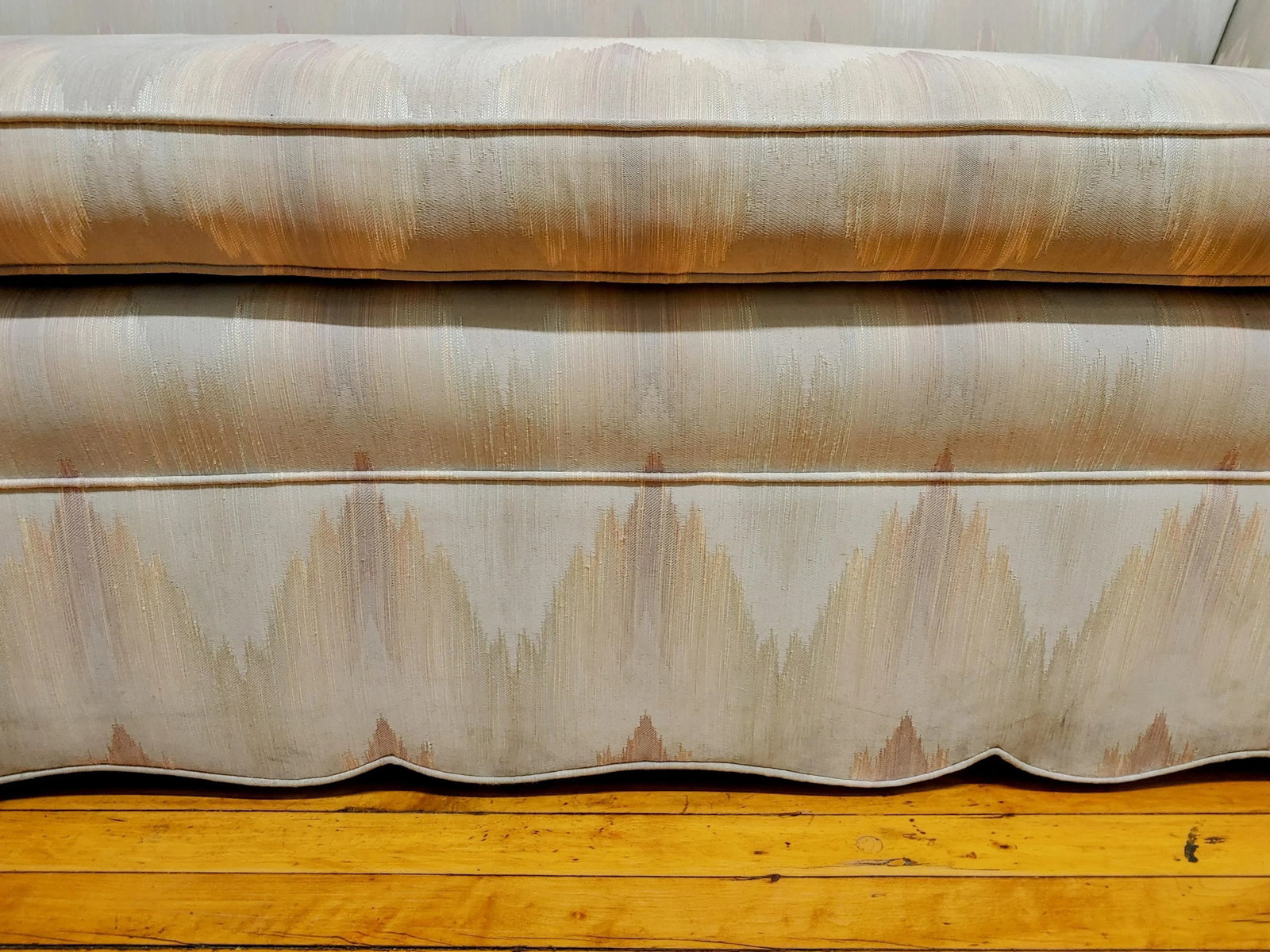 1980s Custom Neo-Empire Flame Stitch Upholstery Sofa - 11