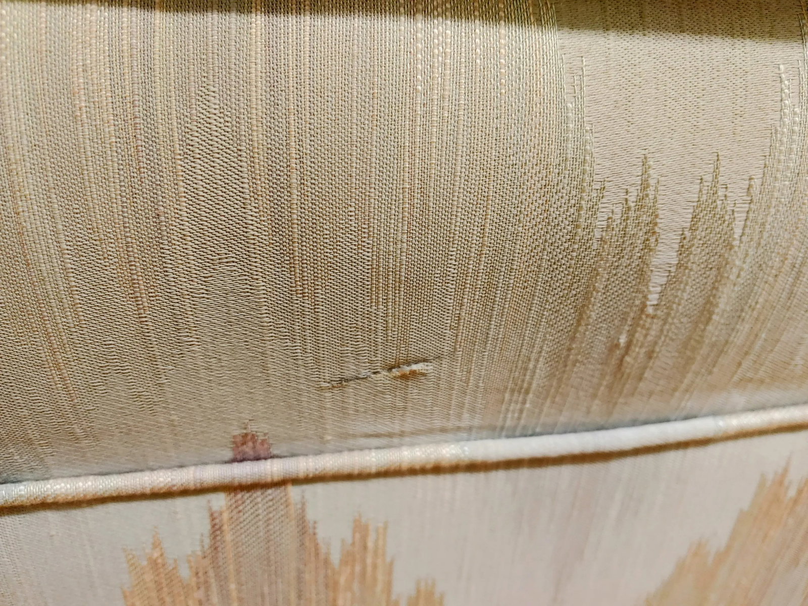 1980s Custom Neo-Empire Flame Stitch Upholstery Sofa - 12