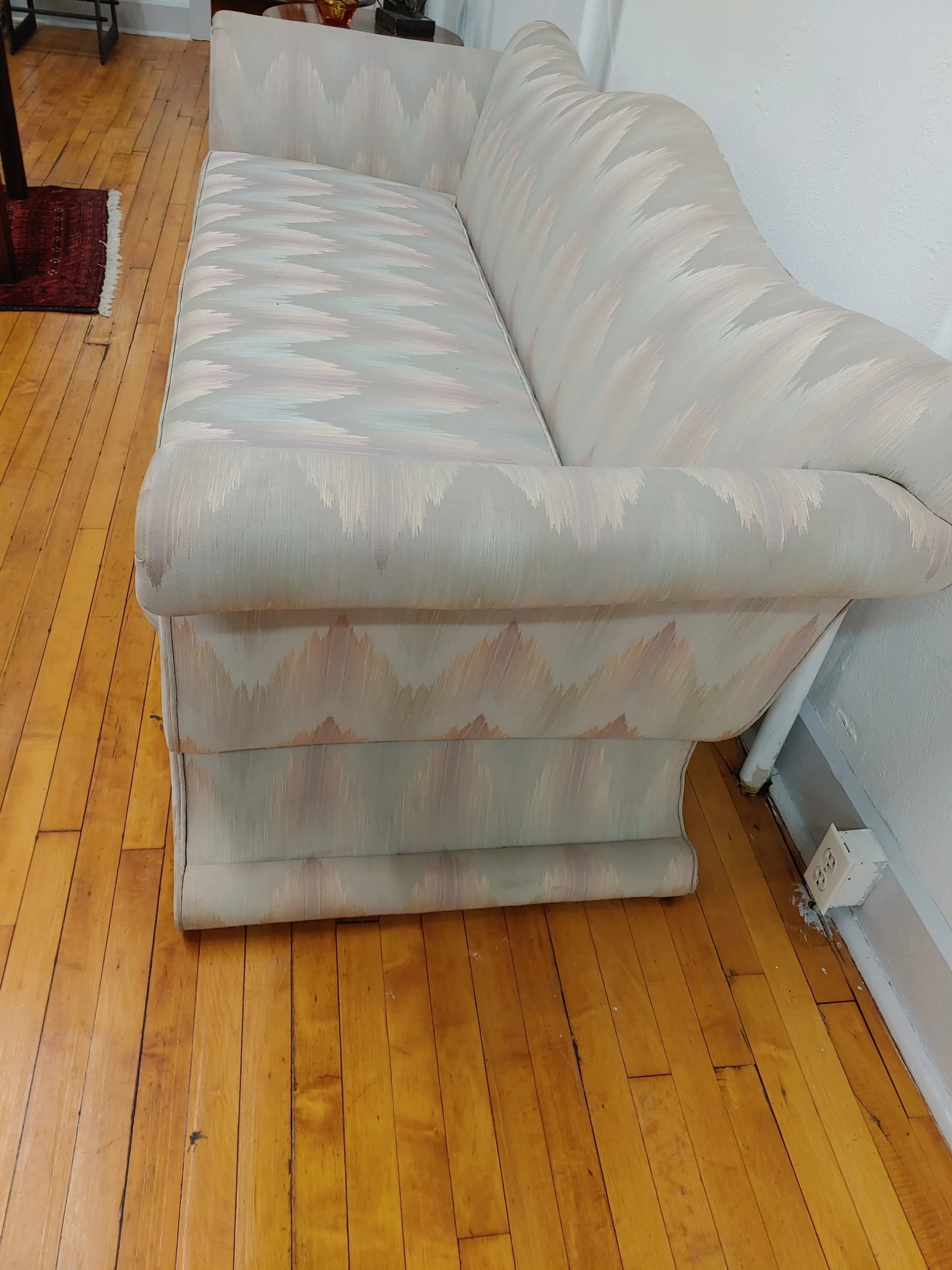 1980s Custom Neo-Empire Flame Stitch Upholstery Sofa - 4