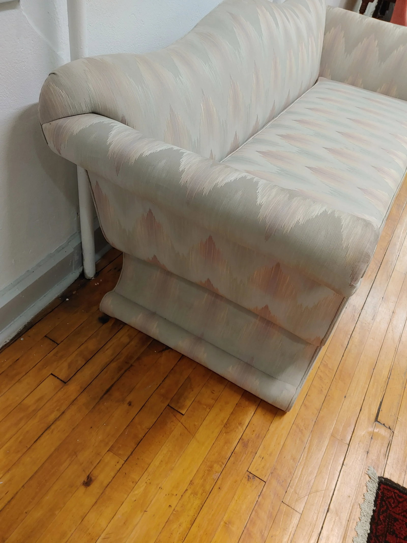1980s Custom Neo-Empire Flame Stitch Upholstery Sofa - 5