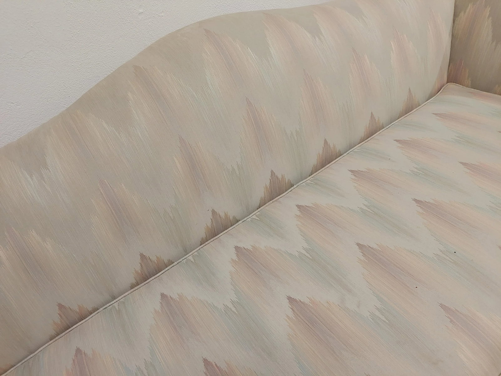 1980s Custom Neo-Empire Flame Stitch Upholstery Sofa - 6