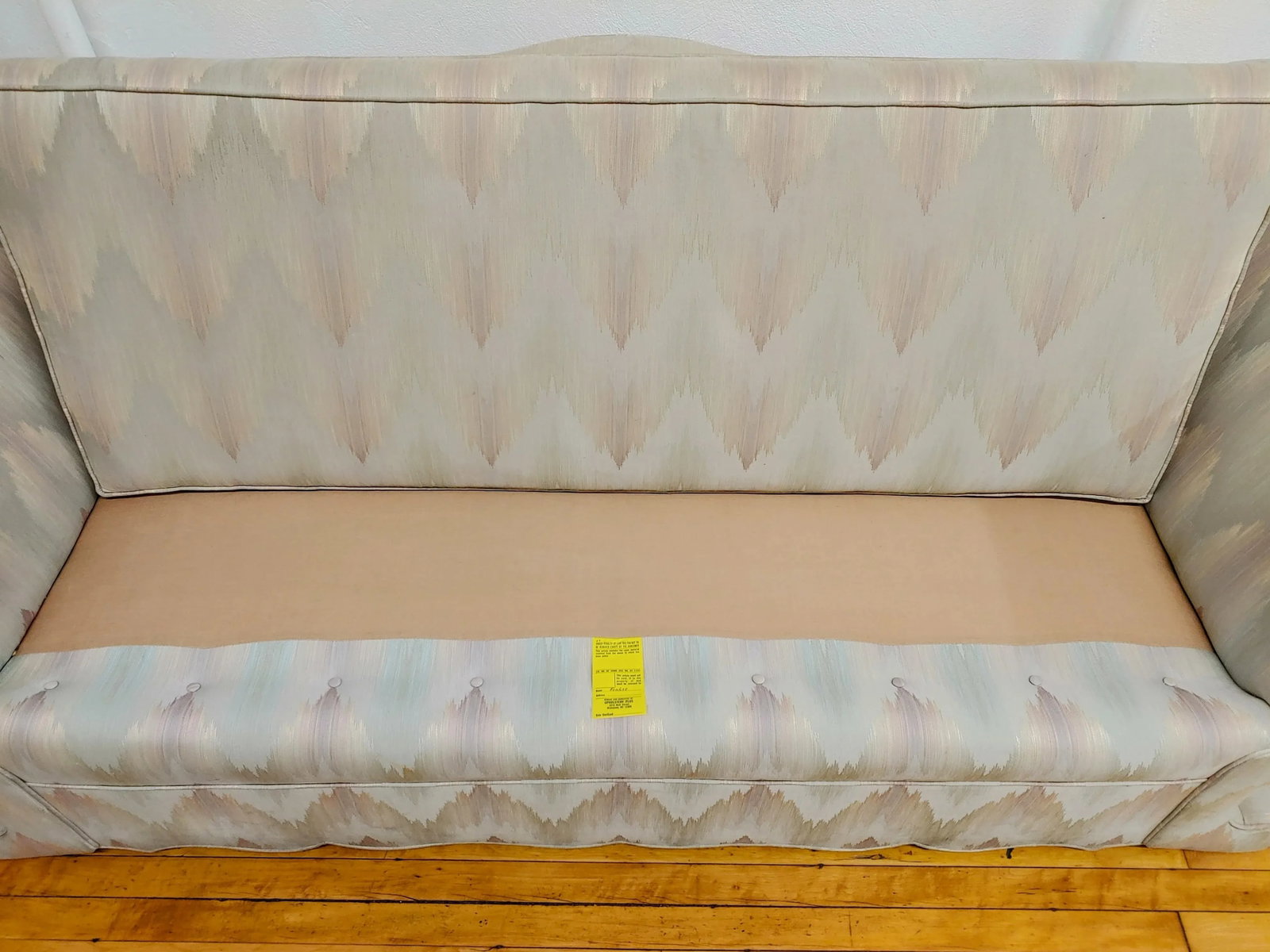 1980s Custom Neo-Empire Flame Stitch Upholstery Sofa - 9