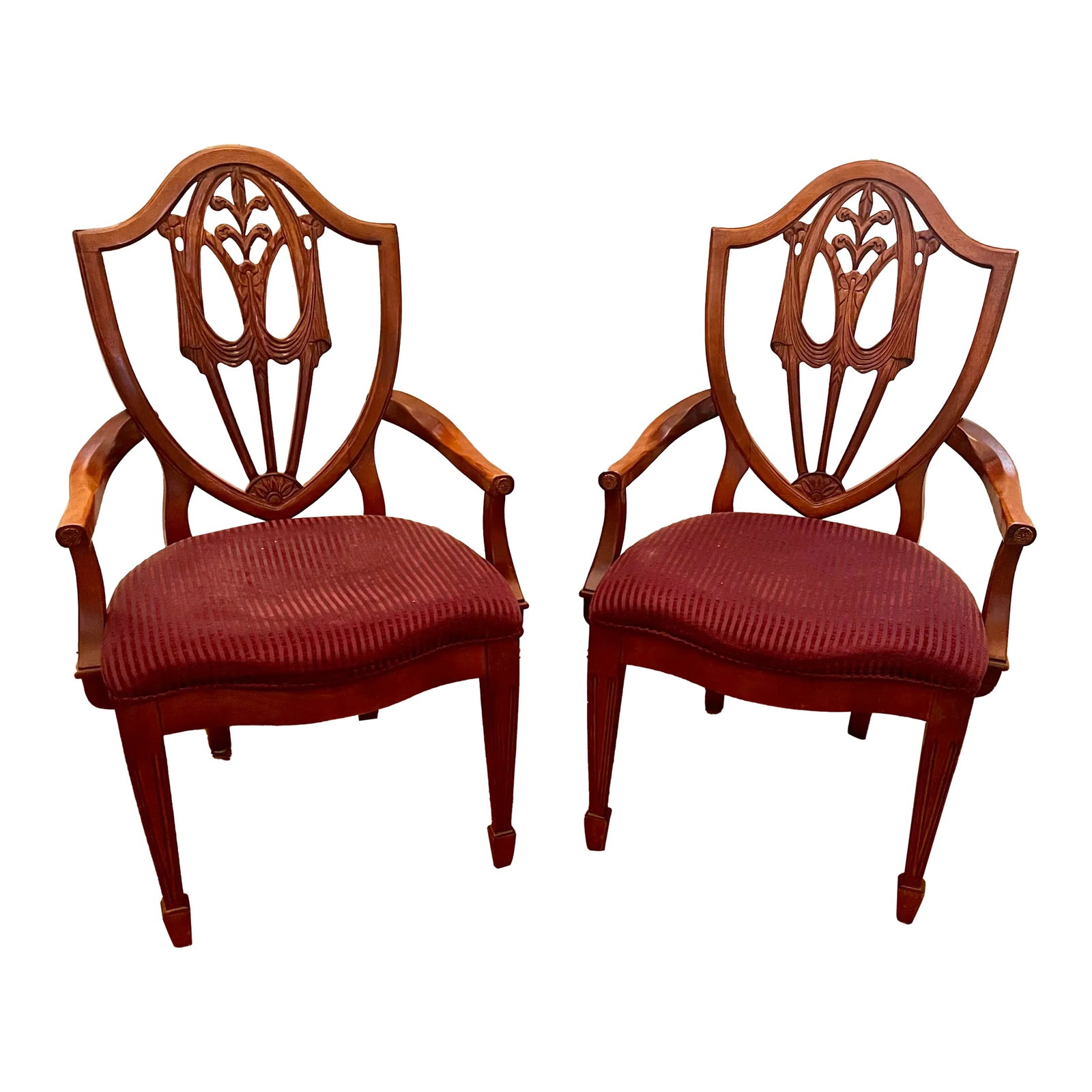 Arm Chairs Bernhardt Dining Hepplewhite Shield Back Vintage Dining Room (1 of 6)