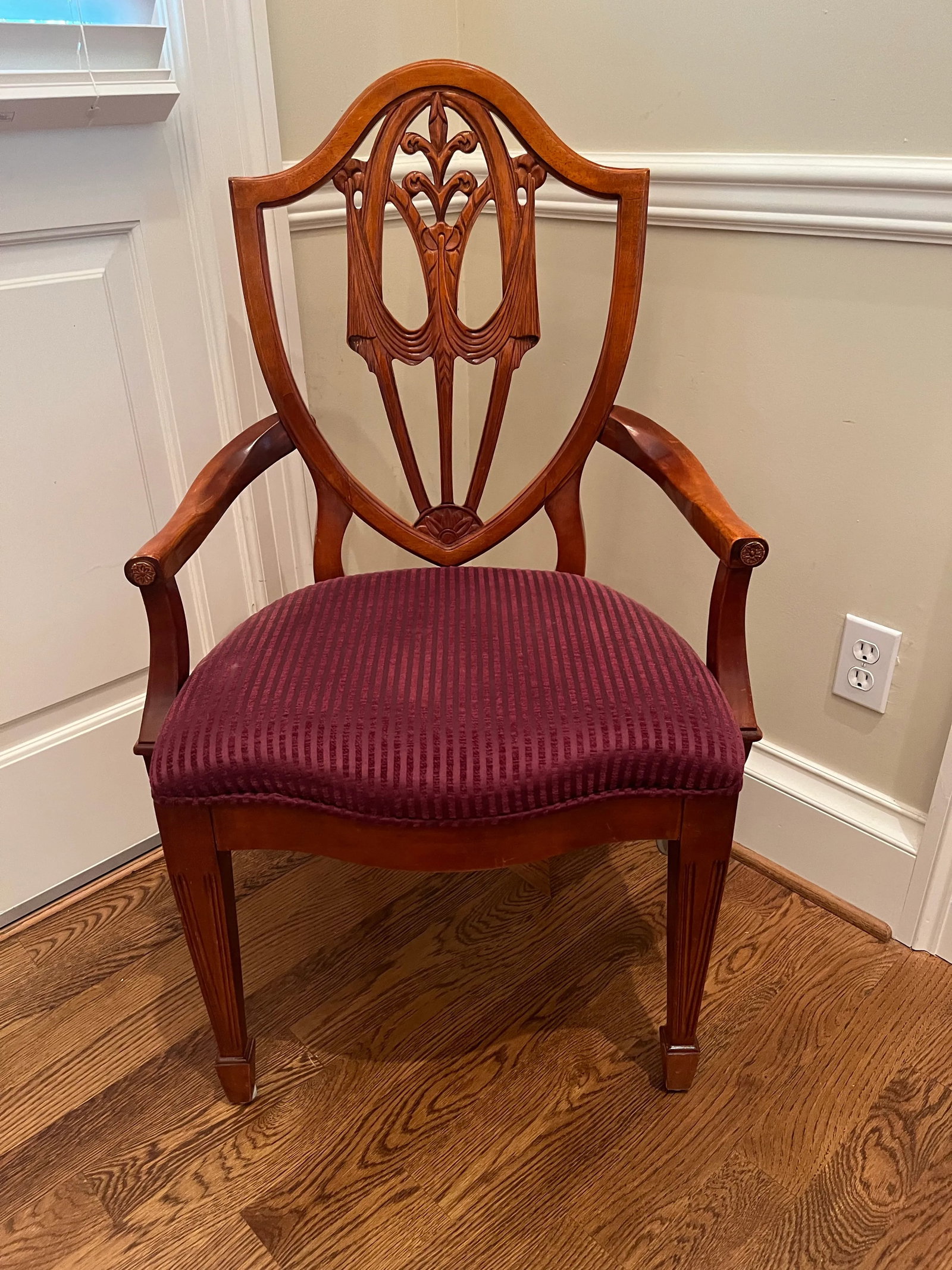 Arm Chairs Bernhardt Dining Hepplewhite Shield Back Vintage Dining Room - 2
