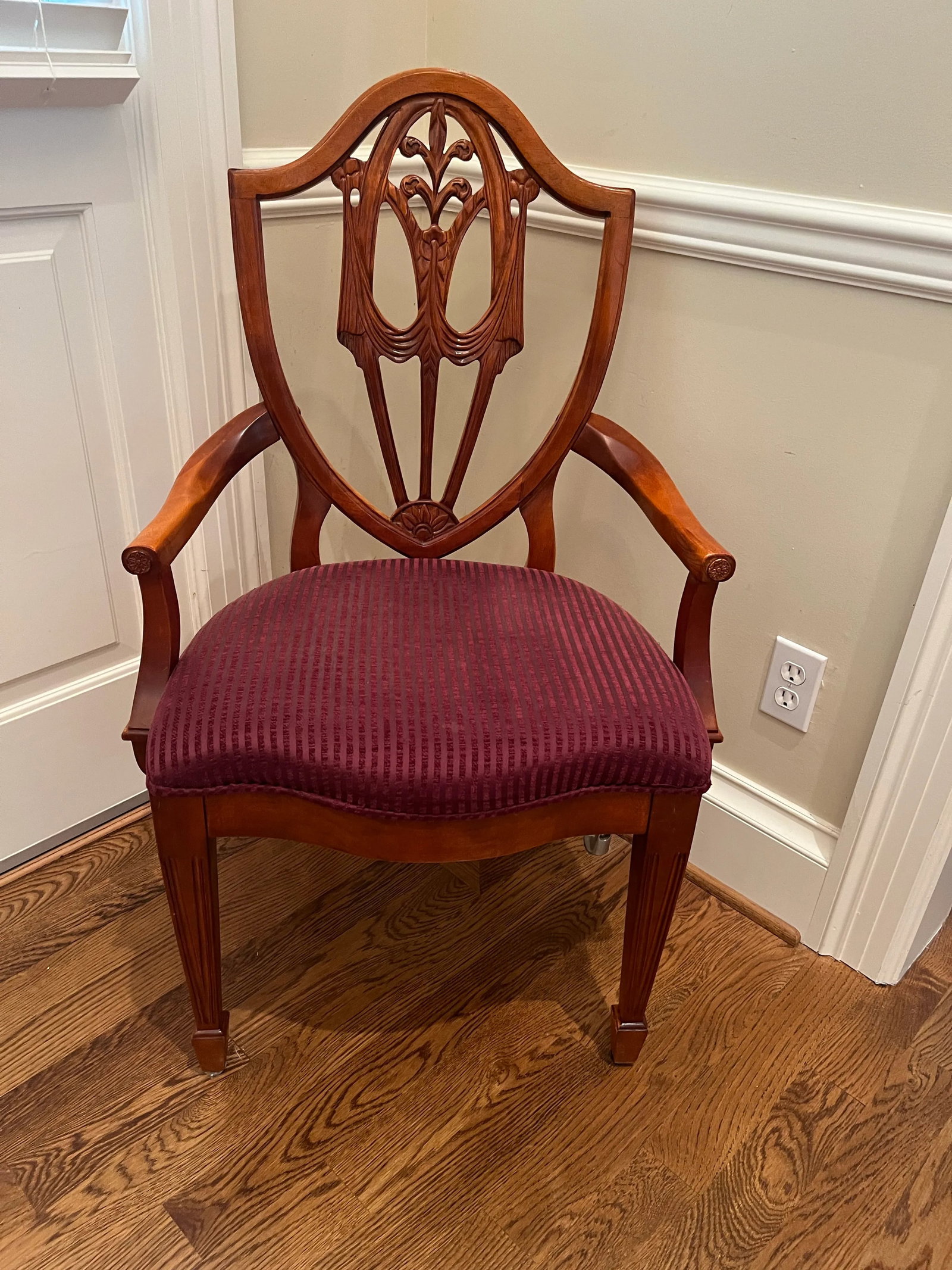 Arm Chairs Bernhardt Dining Hepplewhite Shield Back Vintage Dining Room - 3