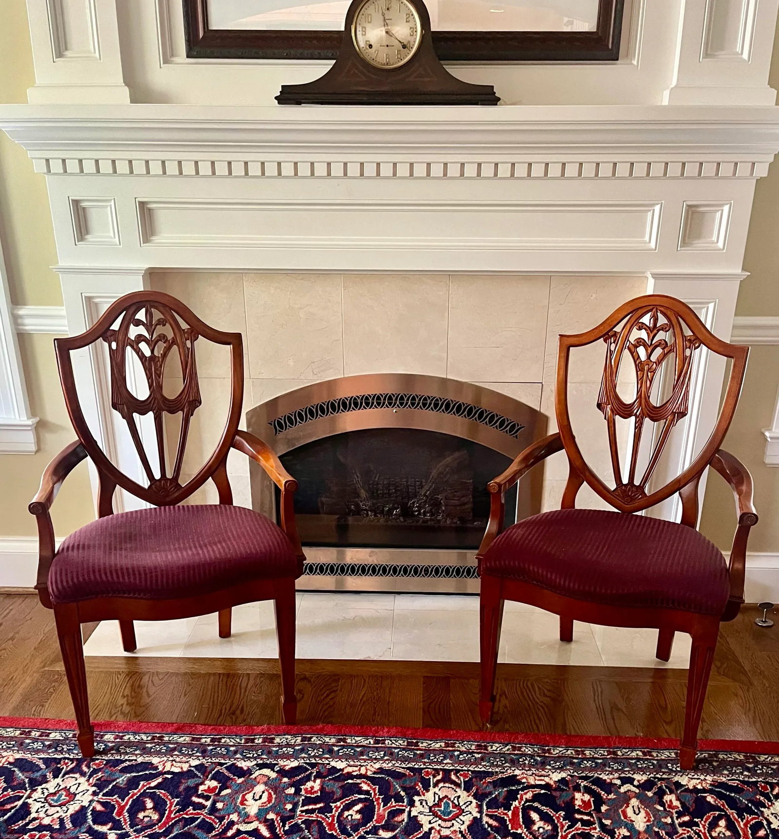 Arm Chairs Bernhardt Dining Hepplewhite Shield Back Vintage Dining Room - 5