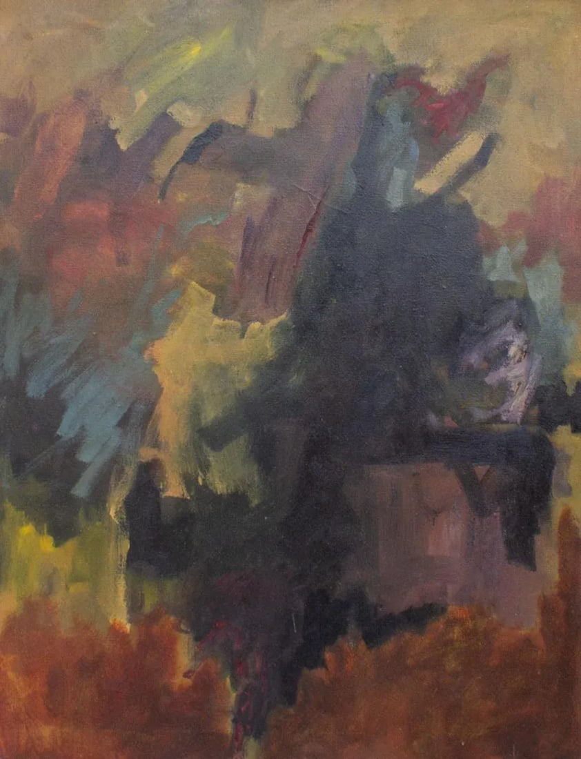 1965 Oil on Canvas Abstract Painting Signed by Steve Redman - 2