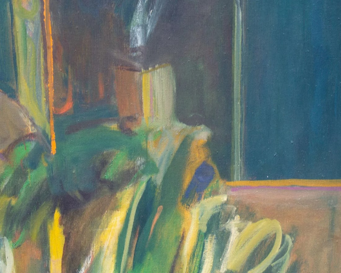 1960s Oil on Canvas Abstract Painting Signed by Artist Steve Redman - 8