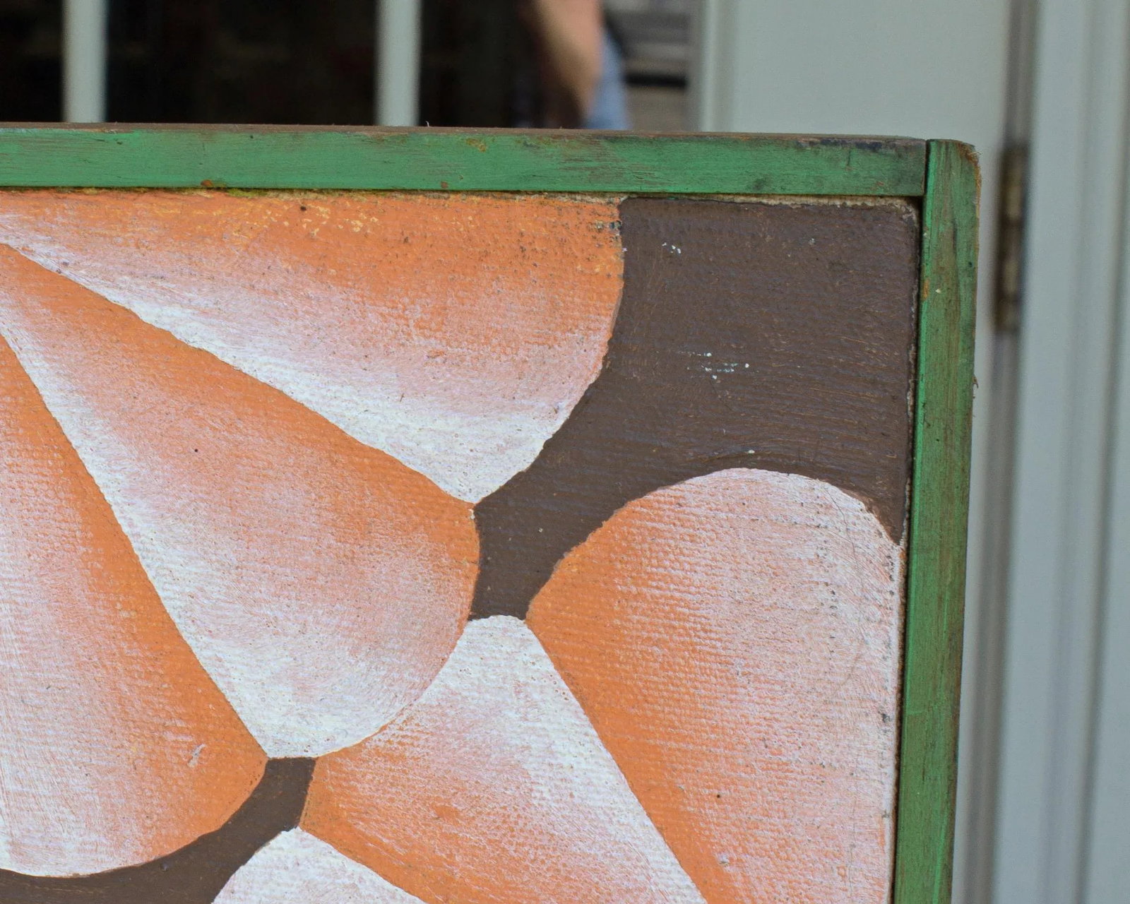 1968 "Interstate Fabrications" Abstract Oil on Canvas Painting Signed by Artist Steve Redman - 3