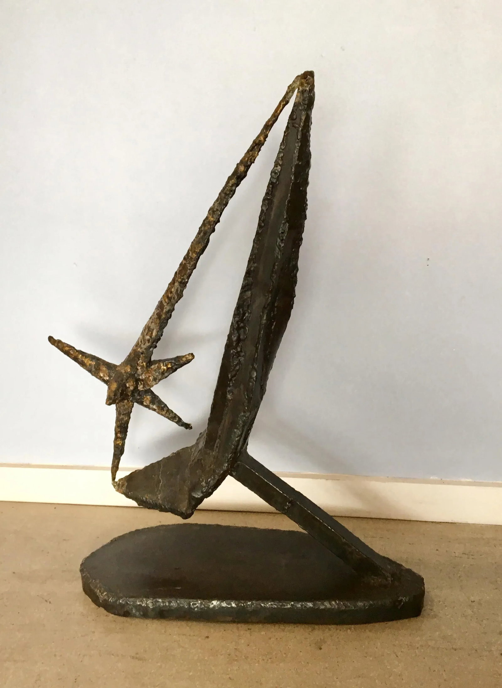 1969 Vintage M. Feller Brutalist Iron Signed Sculpture - 2
