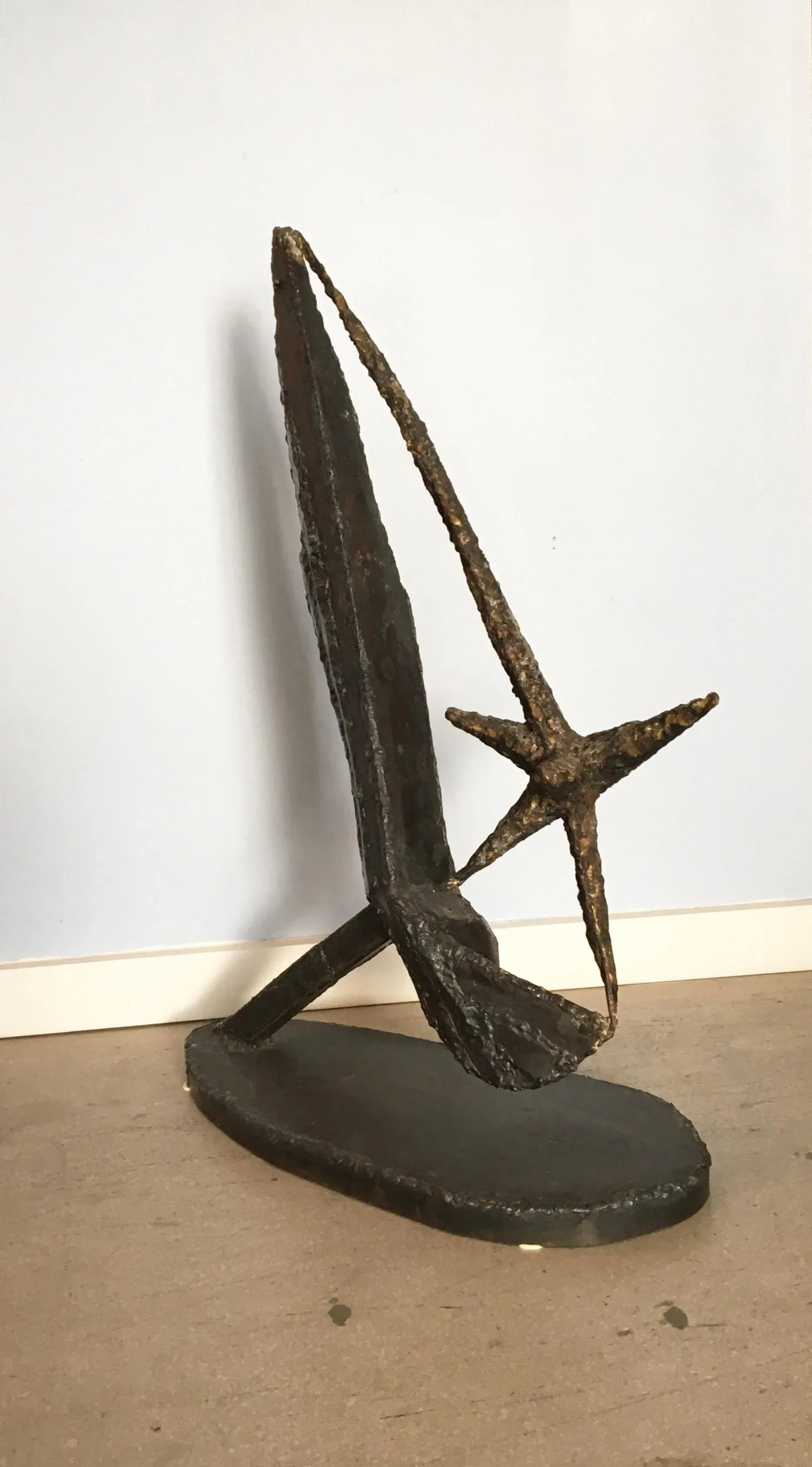 1969 Vintage M. Feller Brutalist Iron Signed Sculpture - 4