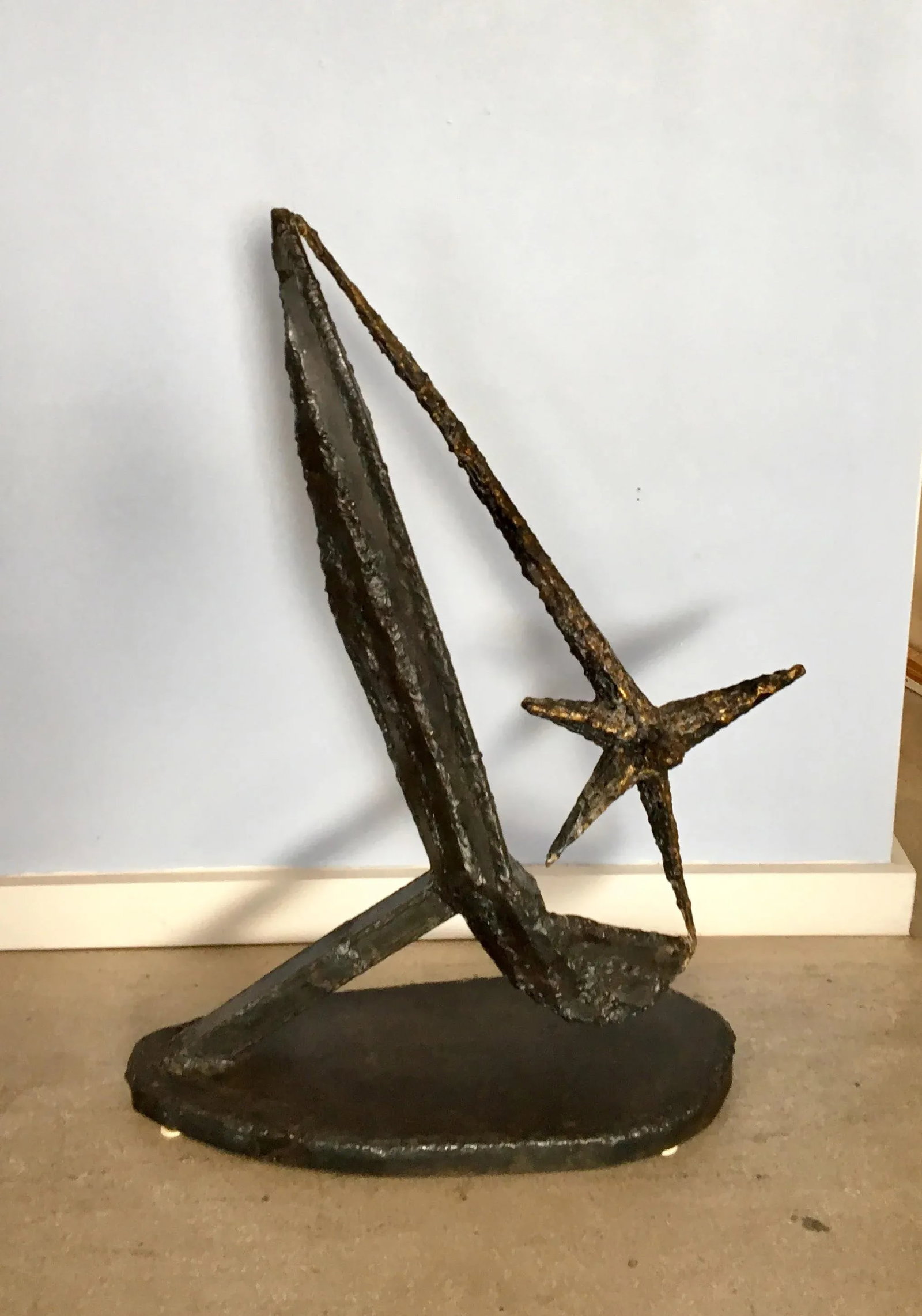 1969 Vintage M. Feller Brutalist Iron Signed Sculpture - 5