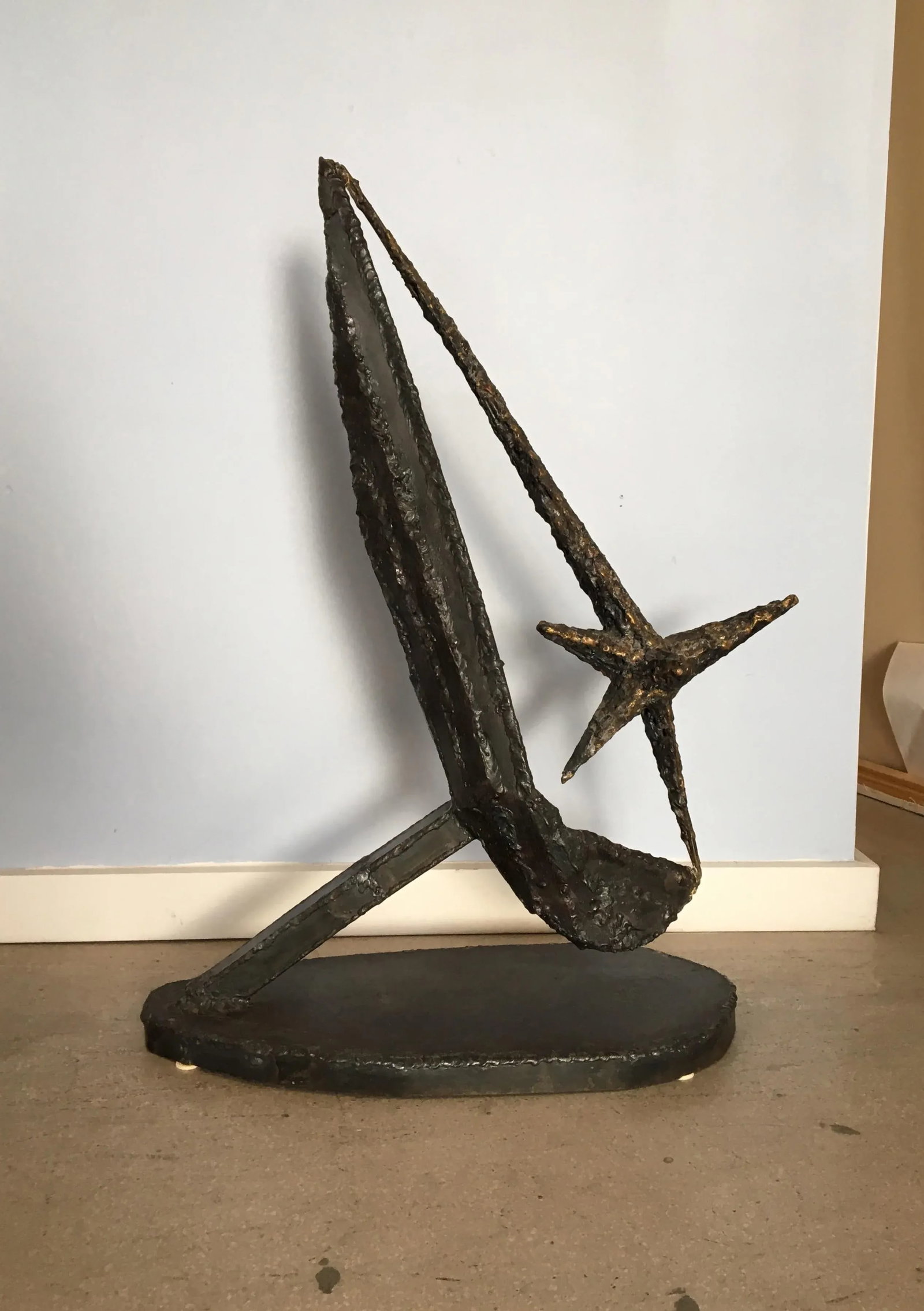 1969 Vintage M. Feller Brutalist Iron Signed Sculpture - 6