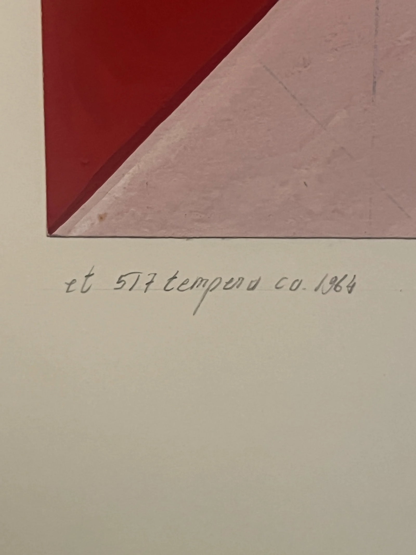 1964, Heinrich Gisler (1918-2011), Mid Century Modern Geometric Tempera Painting on Paper, Signed, F - 3