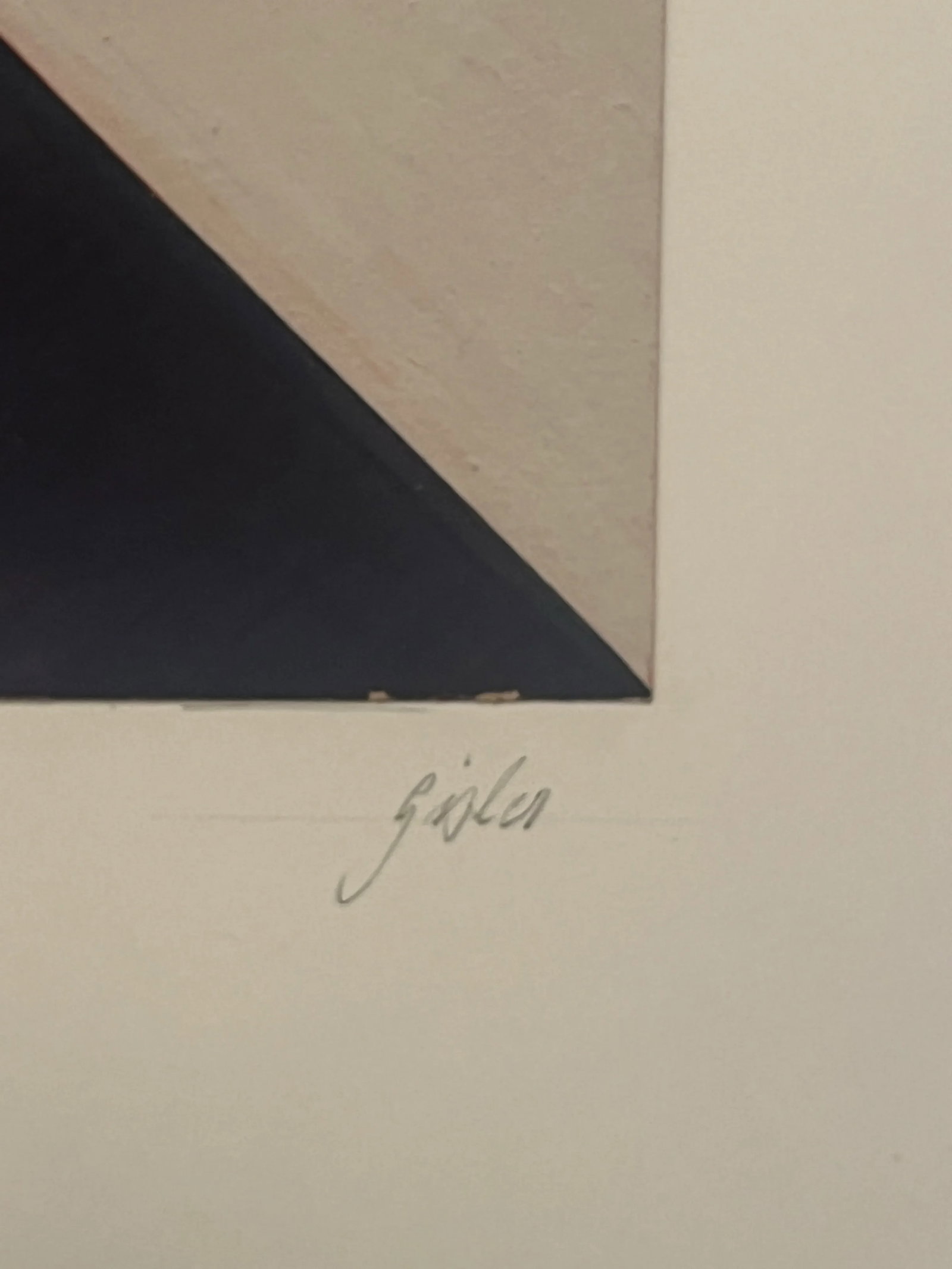 1964, Heinrich Gisler (1918-2011), Mid Century Modern Geometric Tempera Painting on Paper, Signed, F - 4