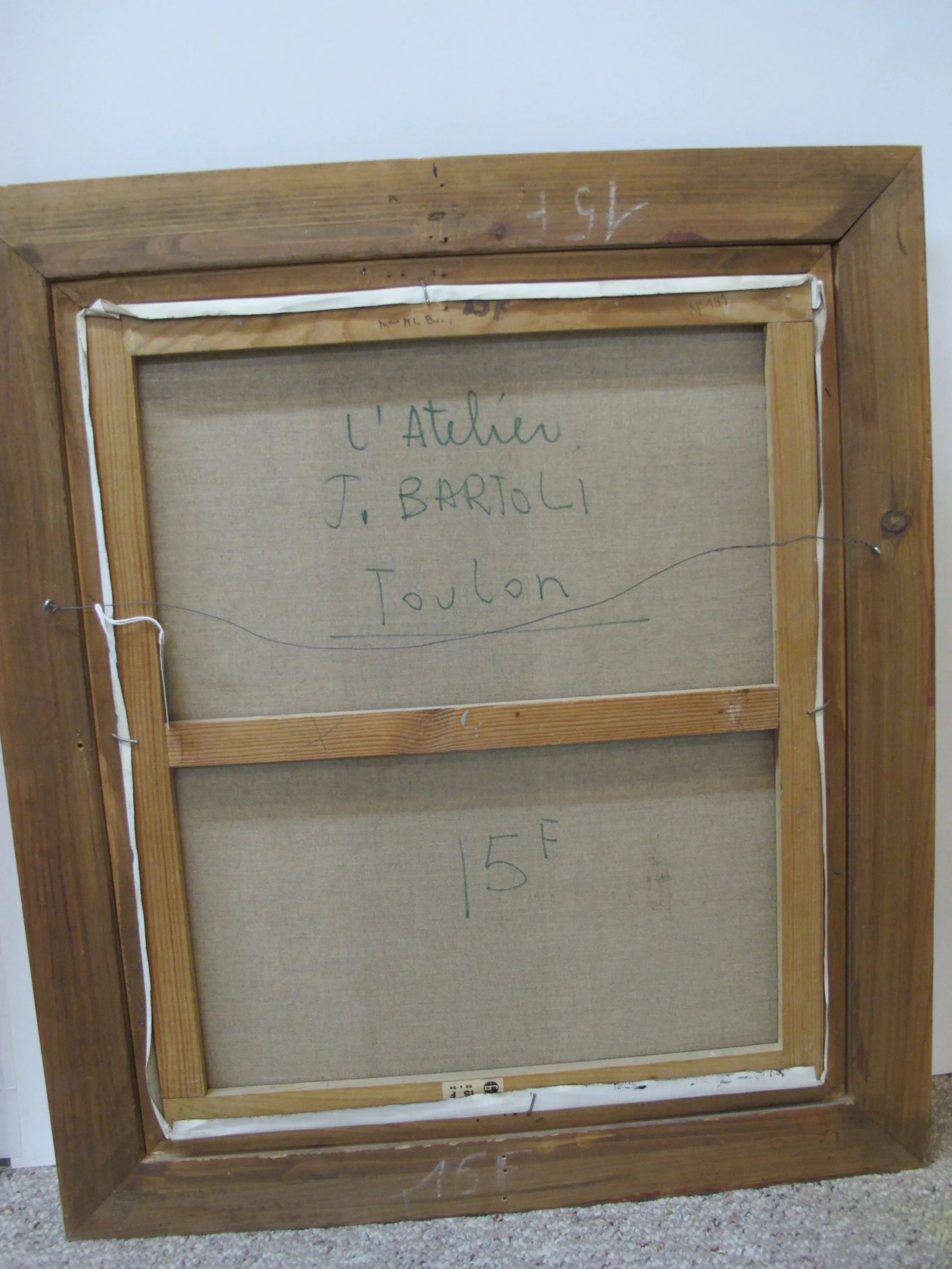 Jacques Bartoli French Framed Toulon l'Atelier the Studio Signed Oil Painting - 7