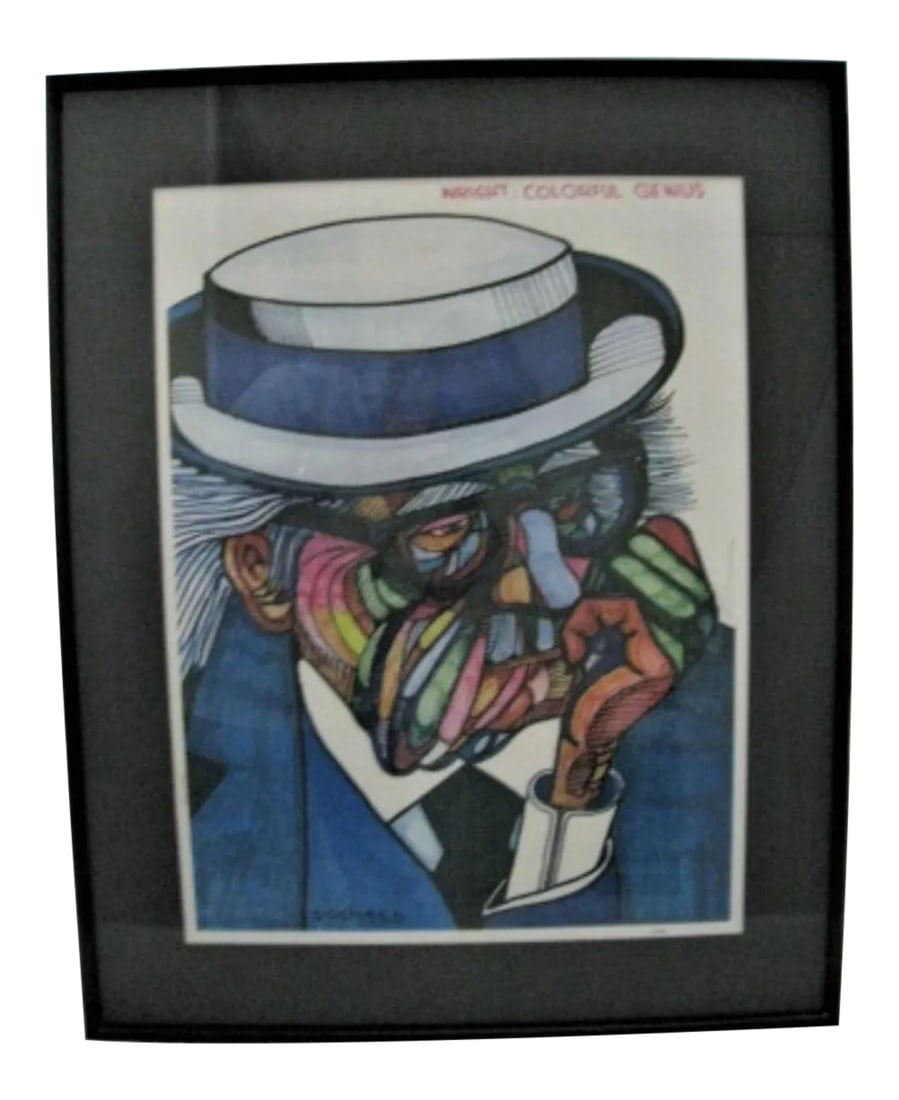 Ferdie Pacheco Framed Art Print "Frank Lloyd Wright" + Signed Certificate (1 of 7)