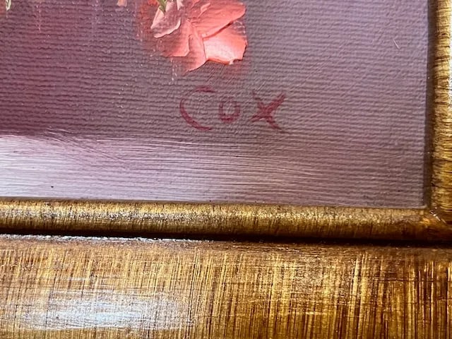 1960s Floral Painting Signed Cox, Framed - 2