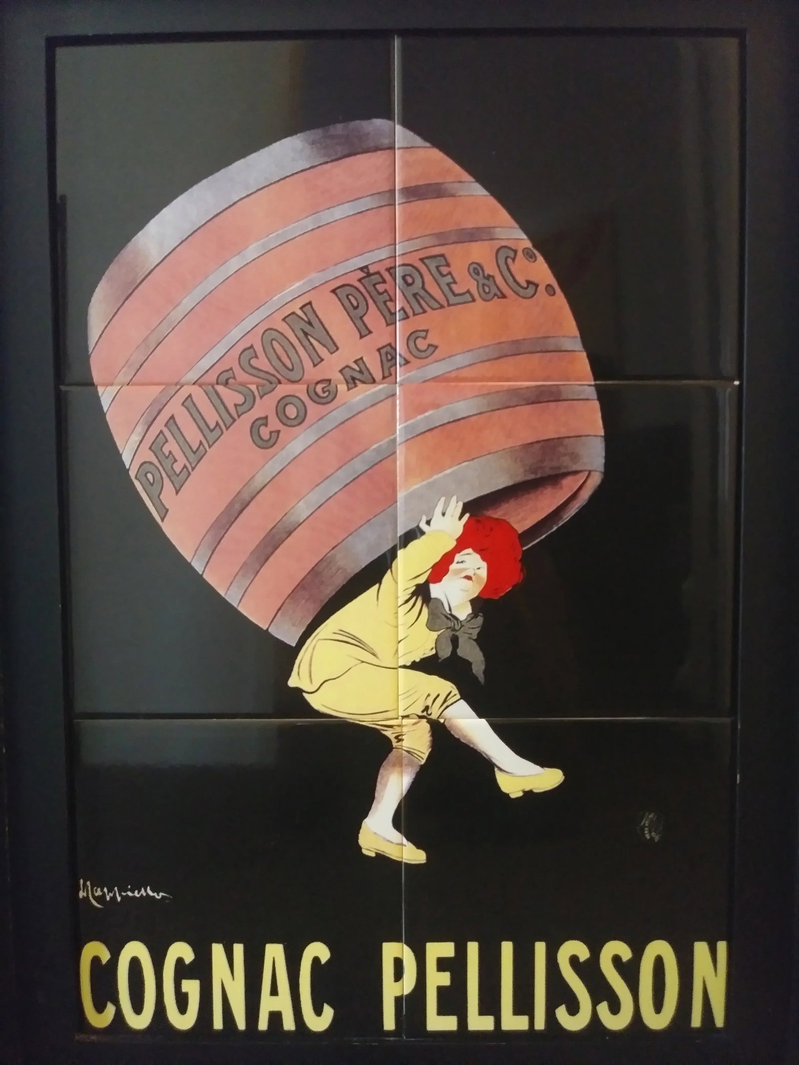 Vintage Pellisson Pere & Co. Cognac Tile Artwork - 3