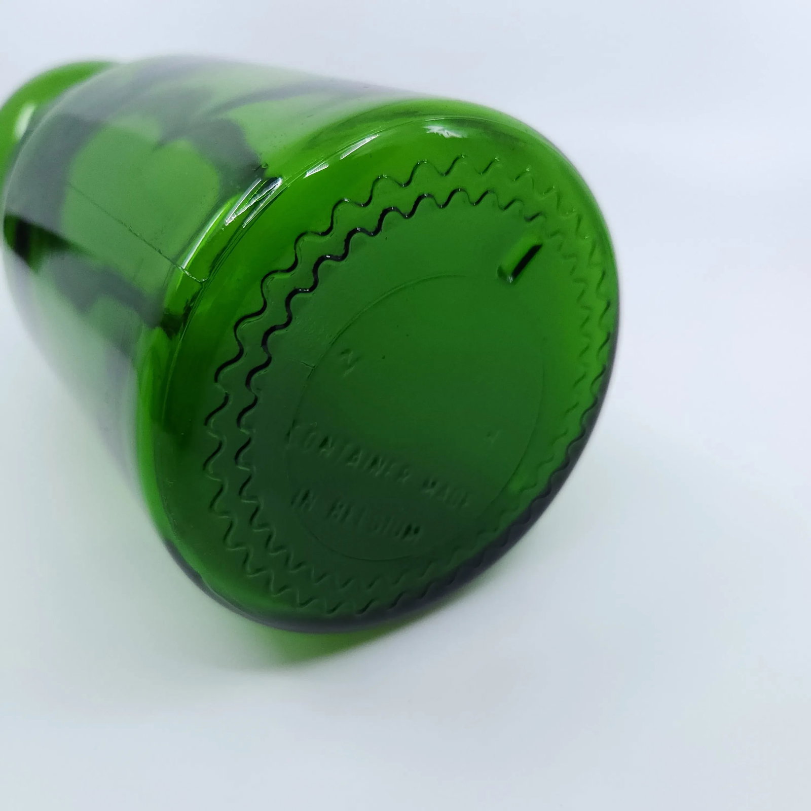 Vintage Emerald Green Belgium Apothecary Jar Canister Container Bubble Lid - 10