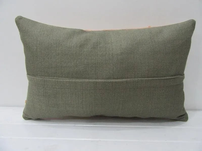 Turkish Handmade Embroidered Kilim Pillow - 20''W * 12''H - 3