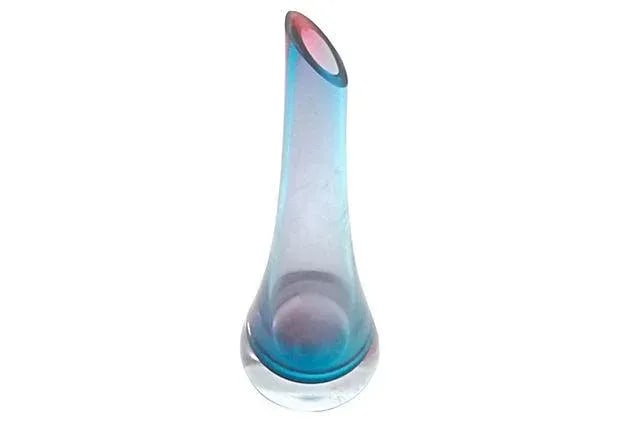 Mid-Century Modern Signed Crystal Vase - 2