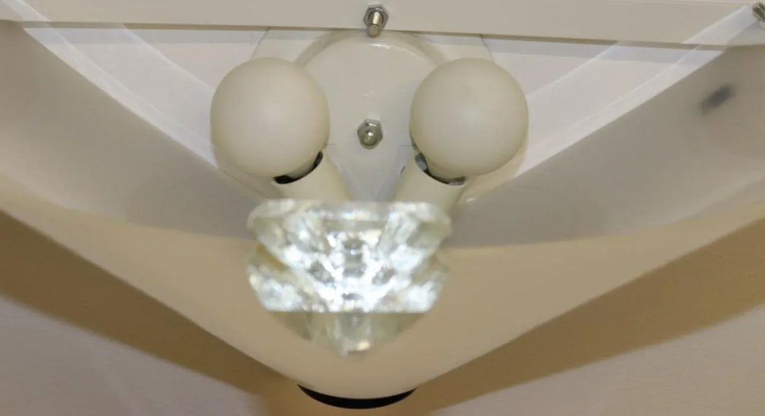 1980s Modern Murano Wall Lamp White Glass - 11