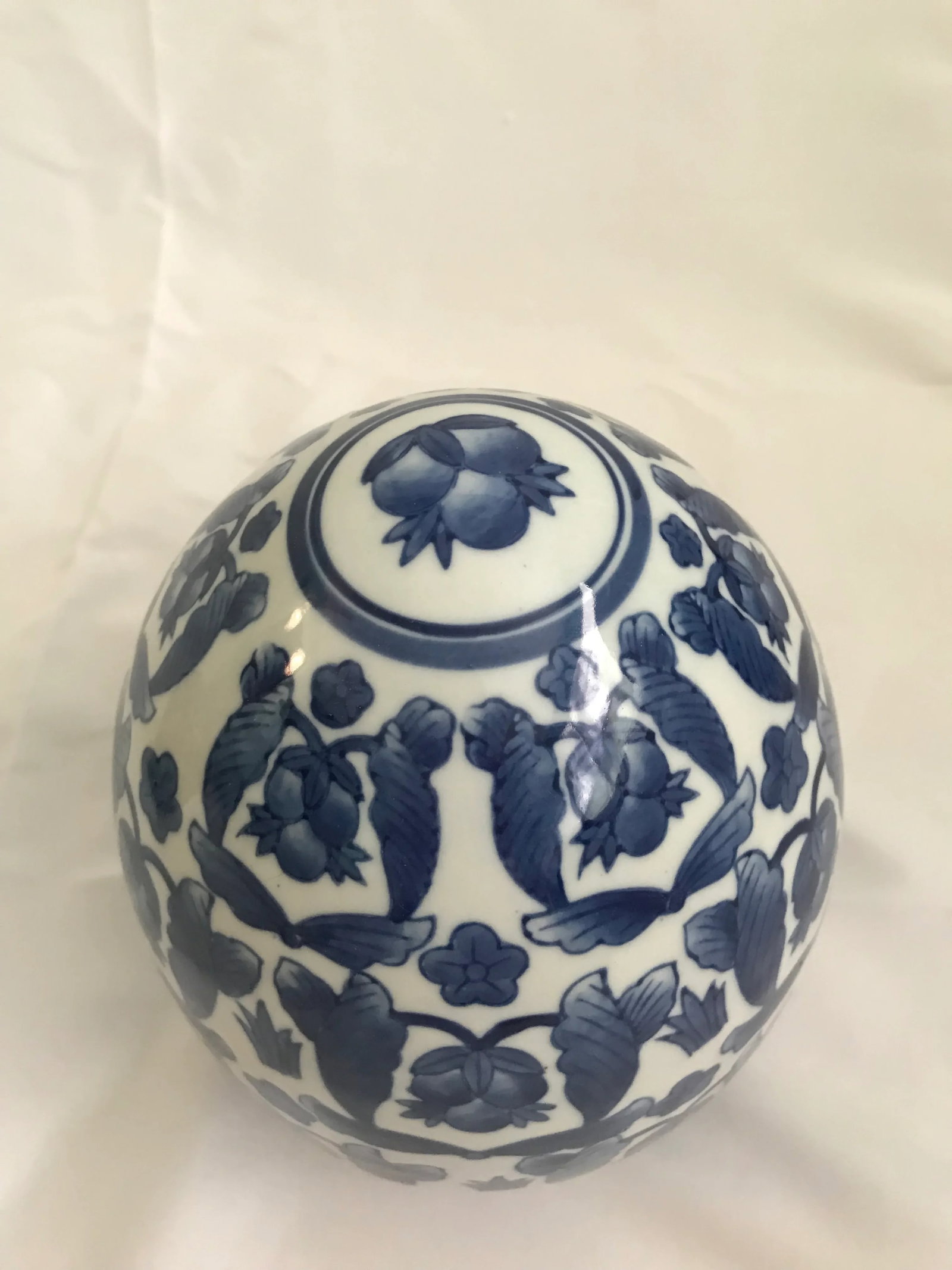 Vintage Chinese Chinoiserie Blue and White Egg - 2