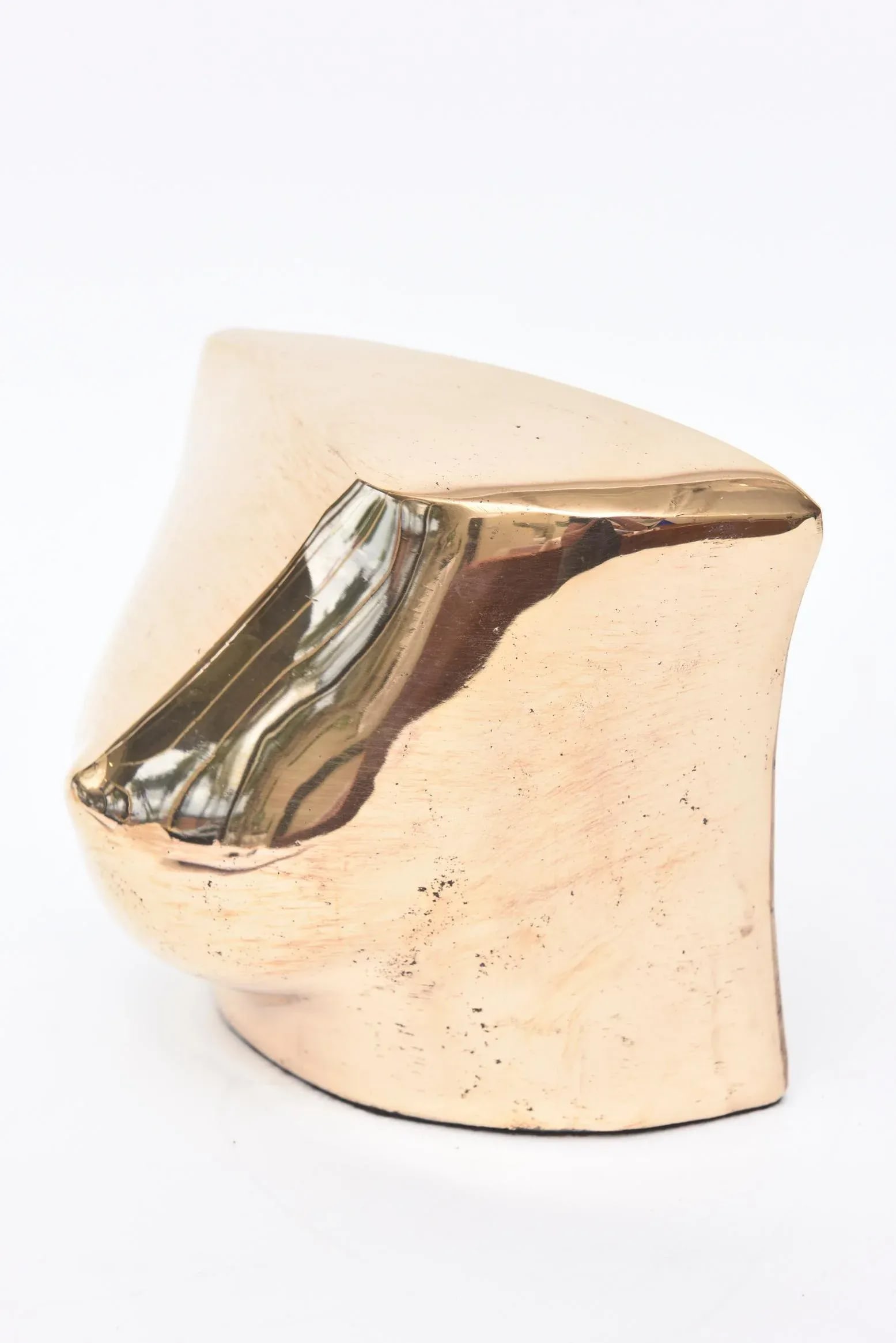 French Signed Modernist Cast Bronze Abstract Sculpture , 1990's - 2