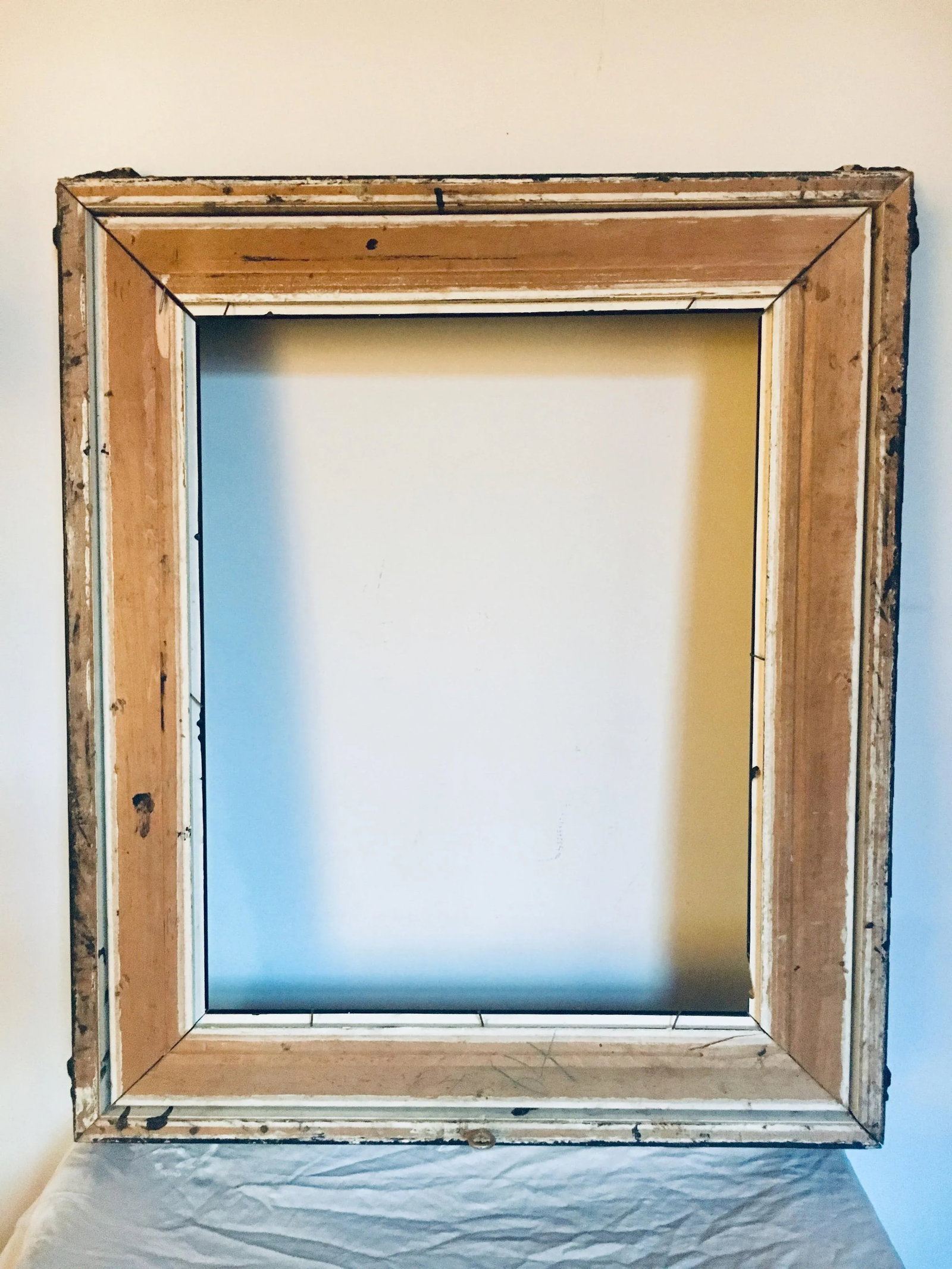 29" Antique Victorian Gothic Gesso & Gilt Ebonized Frame - 7