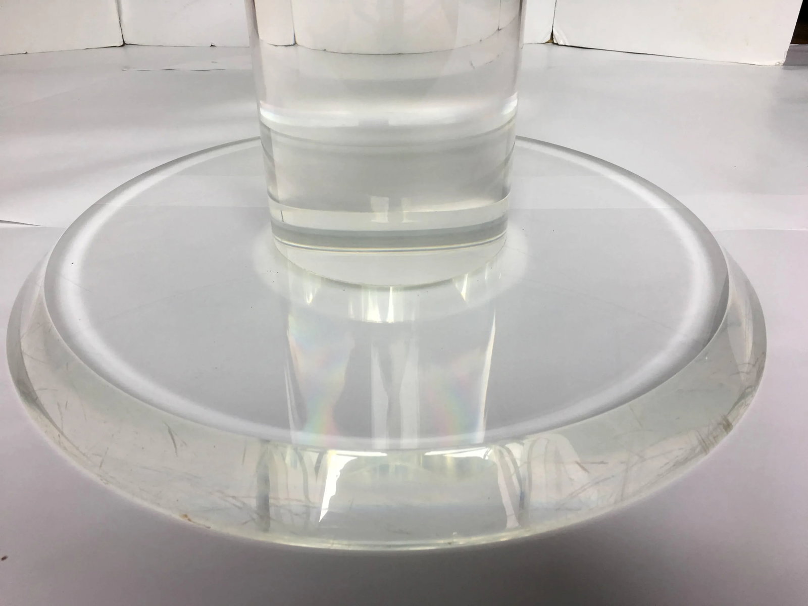 Mid-Century Modern Lucite and Glass Pedestal Cocktail Table - 6